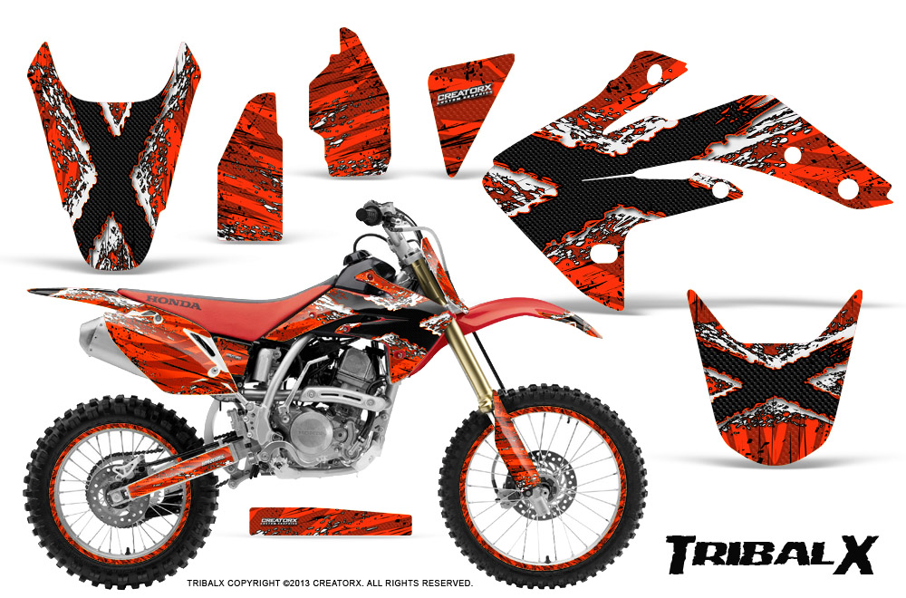 Honda CRF150R 07-10 Graphics Kit TribalX White Red NP Rims